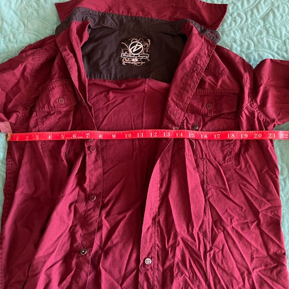 Maroon Long-Sleeved Dress Shirt - Picture 2 of 5